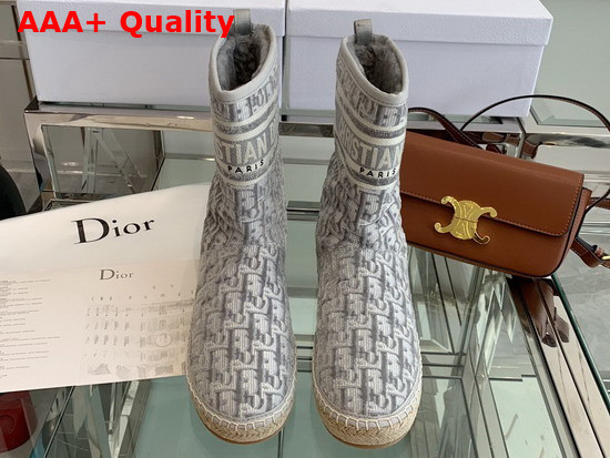 Dior Chez Moi Dior Granville Ankle Boot Gray Dior Oblique Embroidered Velvet Replica