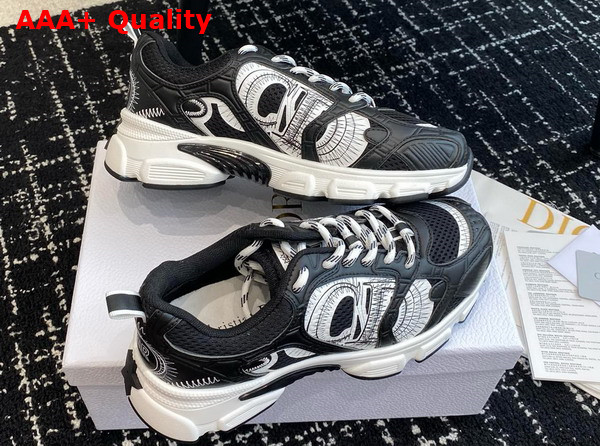 Dior Chrono Sneaker Black Mesh with Black Leather Effect Panels Replica