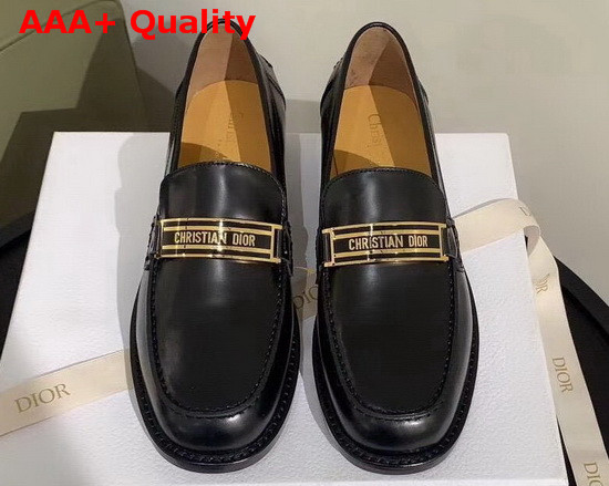 Dior Code Loafer Black Glazed Calfskin Replica