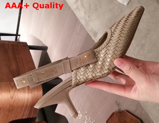 Dior Copper Jadior Slingback Woven Laminated Lambskin Pump Replica