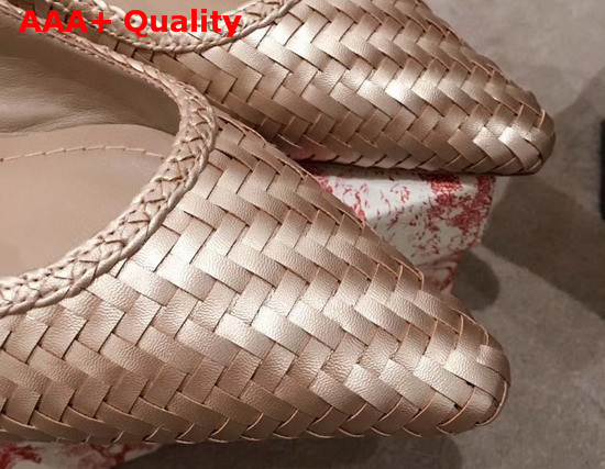 Dior Copper Jadior Slingback Woven Laminated Lambskin Pump Replica