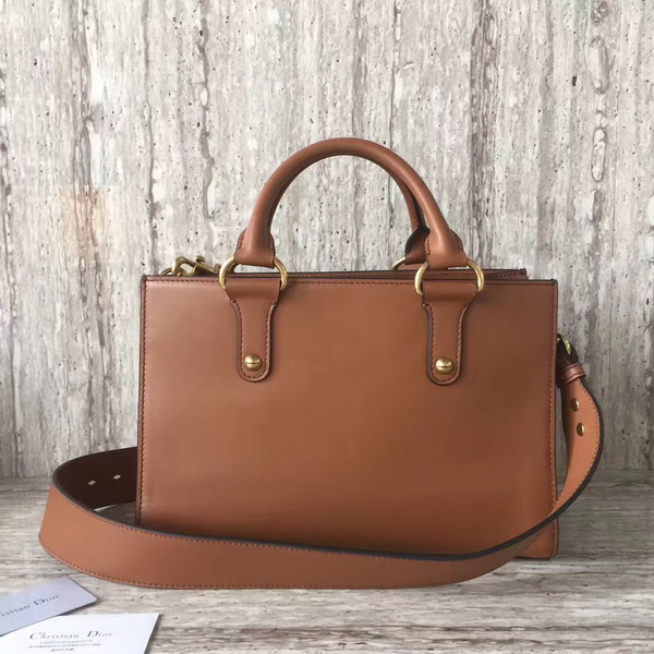 Dior D Bee Tote Handbag in Brown Smooth Calfskin For Sale