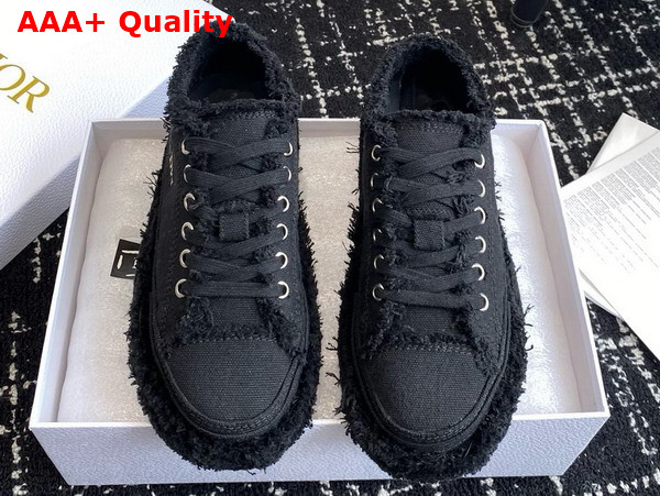 Dior D Blaze Sneaker Black Fringed Cotton Canvas Replica