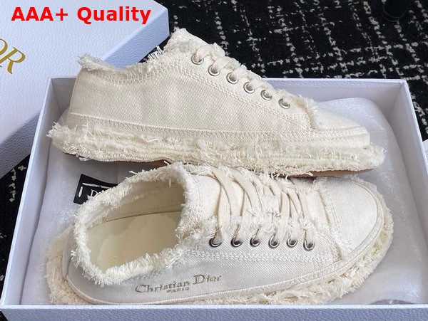 Dior D Blaze Sneaker Ecru Fringed Cotton Canvas Replica