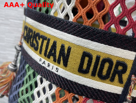 Dior D Bubble Bucket Bag Multicolor Mesh Embroidery Replica