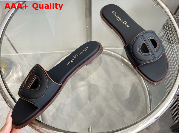 Dior D Club Slide Black Calfskin Replica