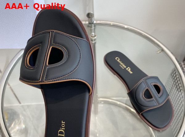 Dior D Club Slide Black Calfskin Replica