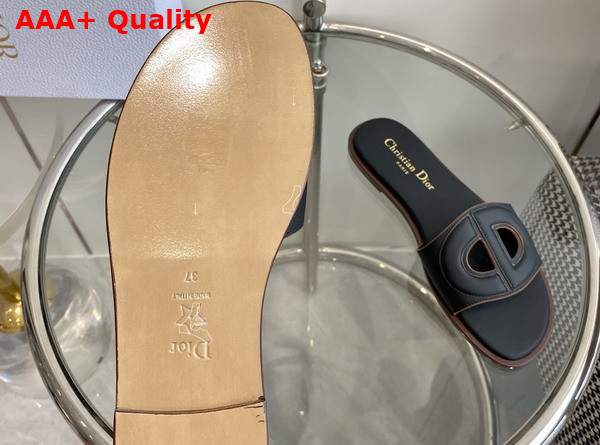 Dior D Club Slide Black Calfskin Replica