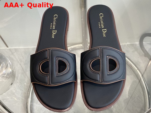 Dior D Club Slide Black Calfskin Replica