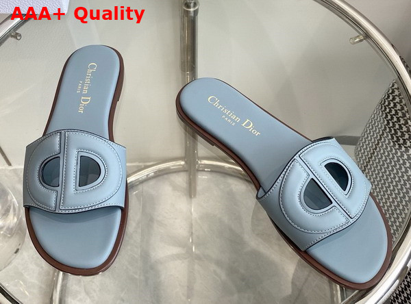 Dior D Club Slide Light Blue Calfskin Replica