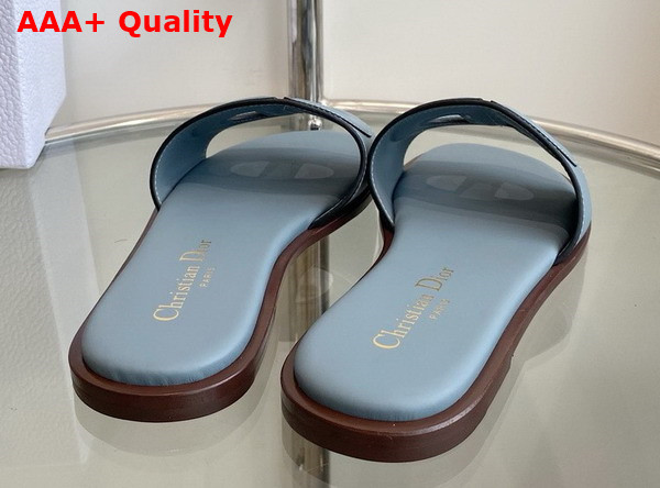 Dior D Club Slide Light Blue Calfskin Replica