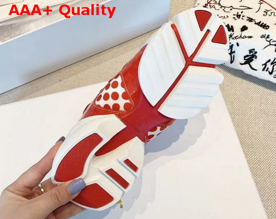 Dior D Connect Dioramour Sneaker White and Red Neoprene Replica