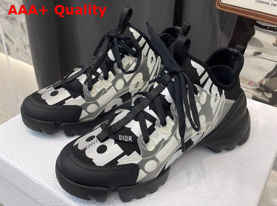 Dior D Connect Sneaker Black Dior Spatial Printed Reflective Technical Fabric Replica