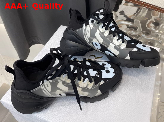 Dior D Connect Sneaker Black Dior Spatial Printed Reflective Technical Fabric Replica