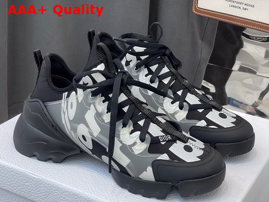 Dior D Connect Sneaker Black Dior Spatial Printed Reflective Technical Fabric Replica