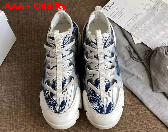 Dior D Connect Sneaker Blue Butterfly Print Technical Fabric Replica