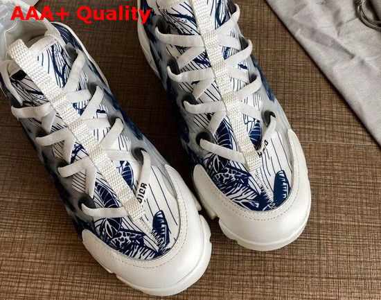 Dior D Connect Sneaker Blue Butterfly Print Technical Fabric Replica