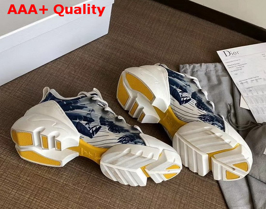 Dior D Connect Sneaker Blue Butterfly Print Technical Fabric Replica