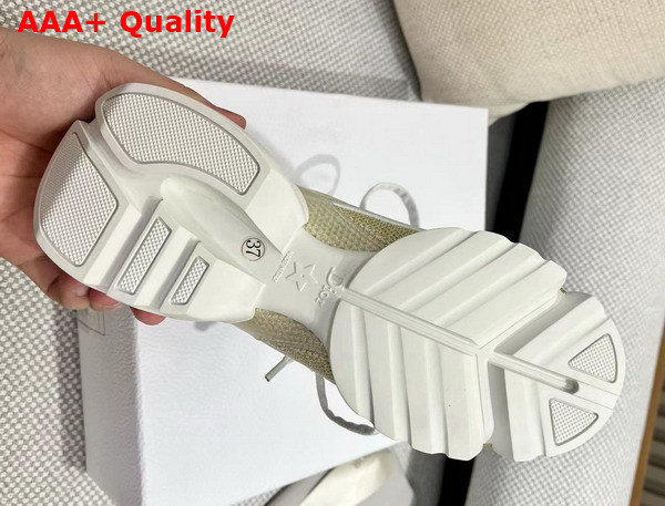 Dior D Connect Sneaker Gold Tone Laminated Mesh Replica