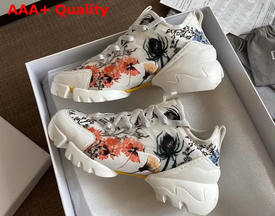 Dior D Connect Sneaker Multicolor Floral Print Technical Fabric Replica