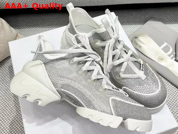 Dior D Connect Sneaker Silver Tone Laminated Mesh Replica