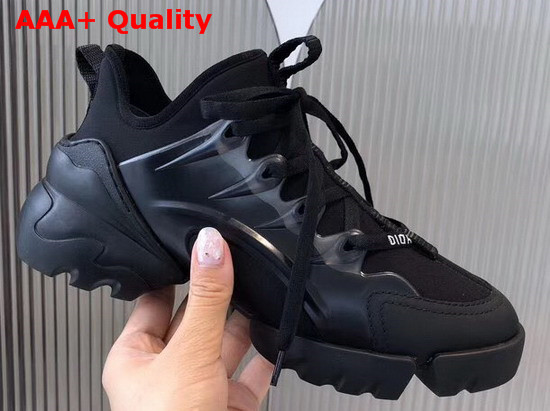 Dior D Connect Sneaker in Black Neoprene Replica