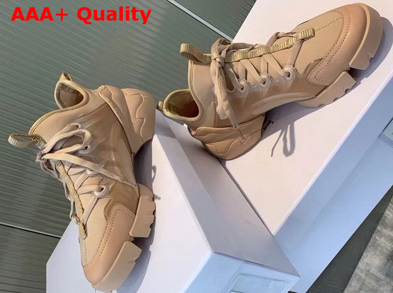 Dior D Connect Sneaker in Nude Neoprene Replica