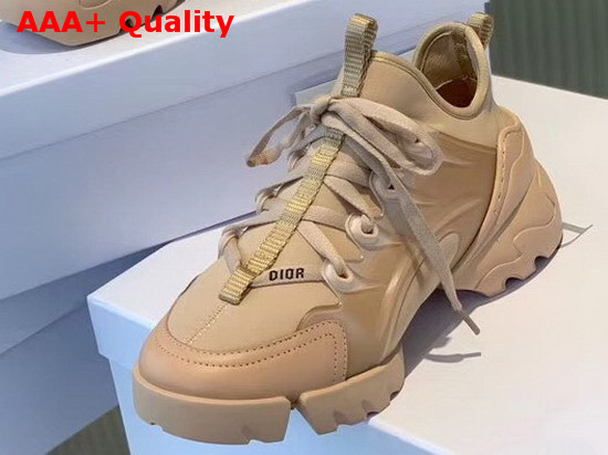 Dior D Connect Sneaker in Nude Neoprene Replica