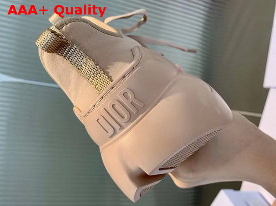 Dior D Connect Sneaker in Nude Neoprene Replica