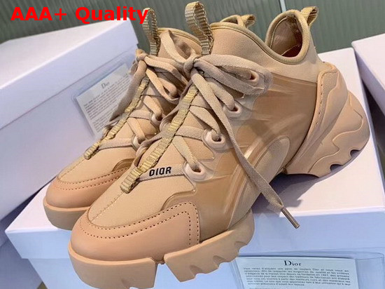 Dior D Connect Sneaker in Nude Neoprene Replica