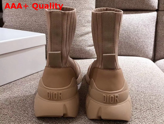 Dior D Connect Sock Boots in Nude Stretch Knit Replica