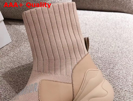 Dior D Connect Sock Boots in Nude Stretch Knit Replica