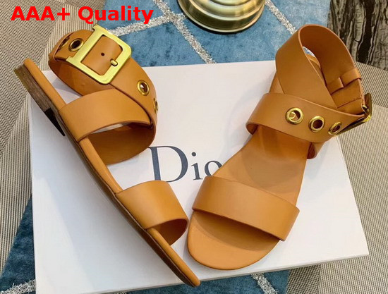 Dior D Dior Calfskin Leather Sandal in Camel Replica