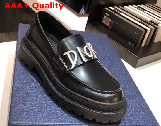 Dior D Dior Loafers in Black Calfskin Replica