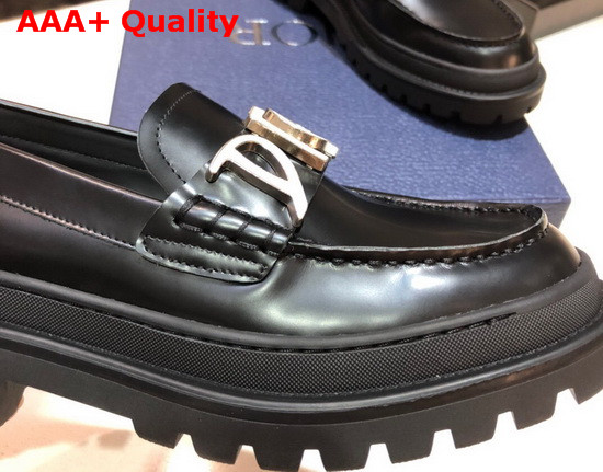 Dior D Dior Loafers in Black Calfskin Replica