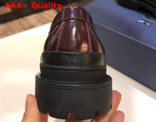 Dior D Dior Loafers in Bordeaux Calfskin Replica