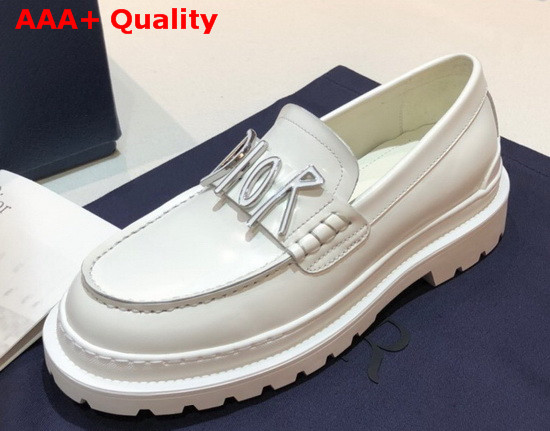 Dior D Dior Loafers in White Calfskin Replica