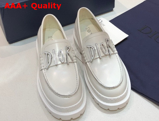 Dior D Dior Loafers in White Calfskin Replica