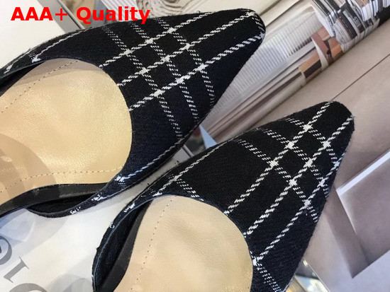 Dior D Dior Mule in Black Check Canvas Replica