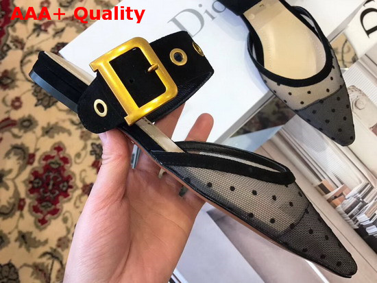 Dior D Dior Mule in Black Dotted Swiss Replica