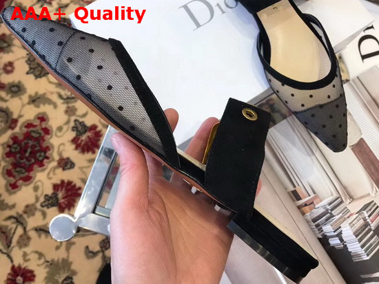 Dior D Dior Mule in Black Dotted Swiss Replica