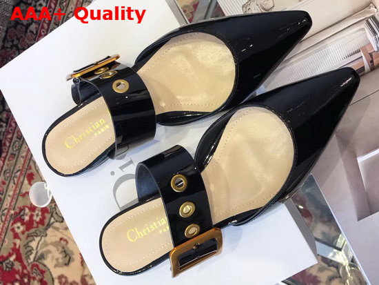 Dior D Dior Patent Leather Mule Black Replica