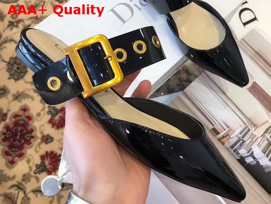 Dior D Dior Patent Leather Mule Black Replica