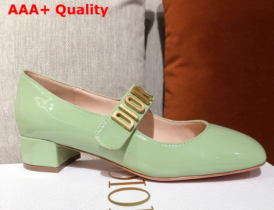 Dior D Doll Pump Green Shiny Calfskin Replica