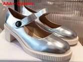 Dior D Doll Pump Silver Tone Shiny Laminated Calfskin Replica