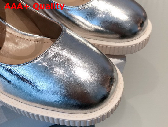 Dior D Doll Pump Silver Tone Shiny Laminated Calfskin Replica