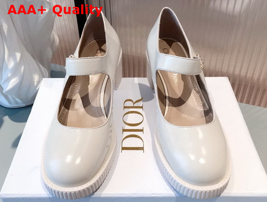 Dior D Doll Pump White Shiny Calfskin KCP909CCF Replica