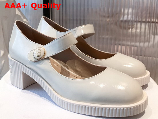 Dior D Doll Pump White Shiny Calfskin KCP909CCF Replica