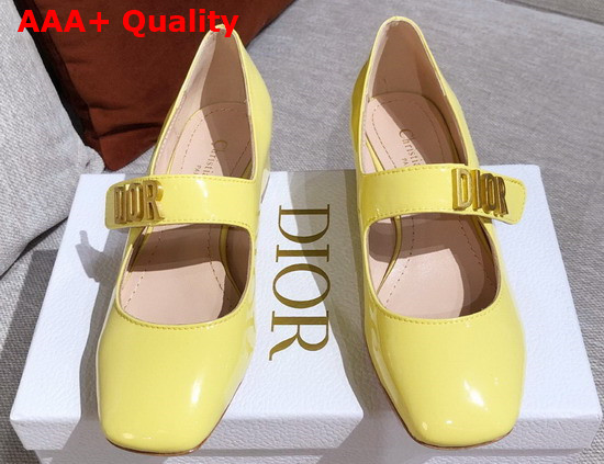 Dior D Doll Pump Yellow Shiny Calfskin Replica