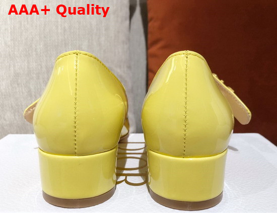 Dior D Doll Pump Yellow Shiny Calfskin Replica